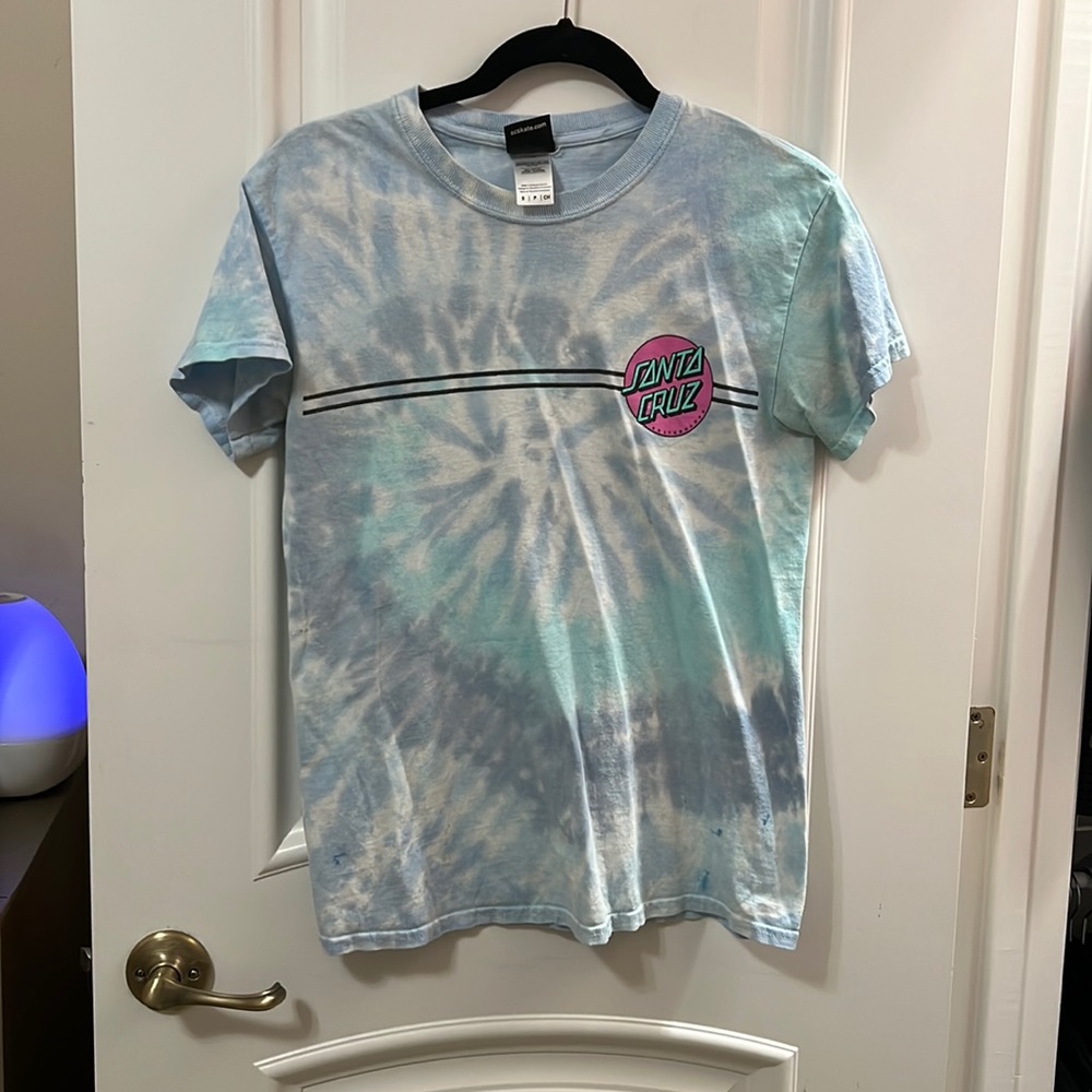 santa cruz blue tie dye t shirt